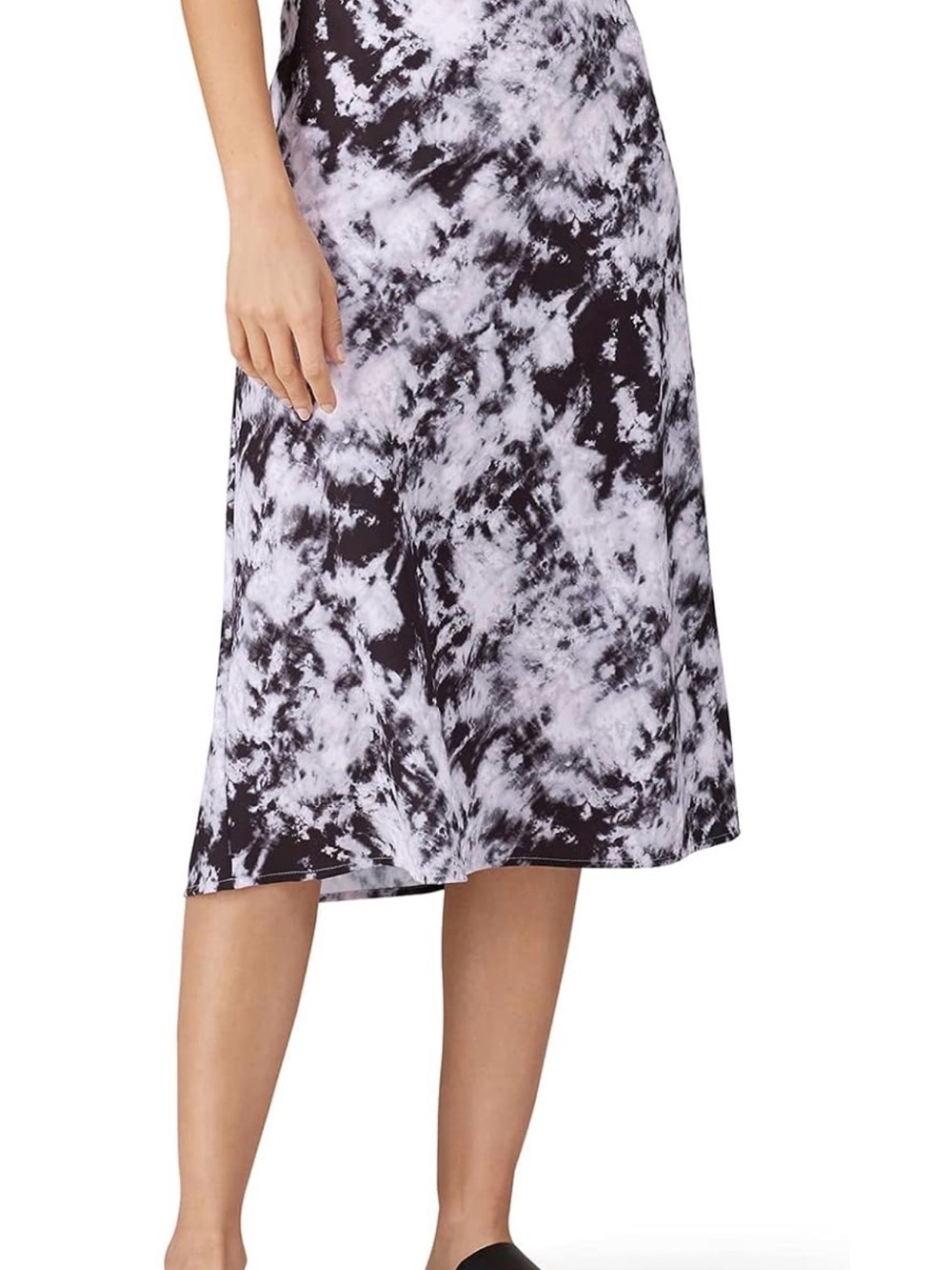 Sanctuary Every Day Tie-Dye Midi Skirt in Black and White
